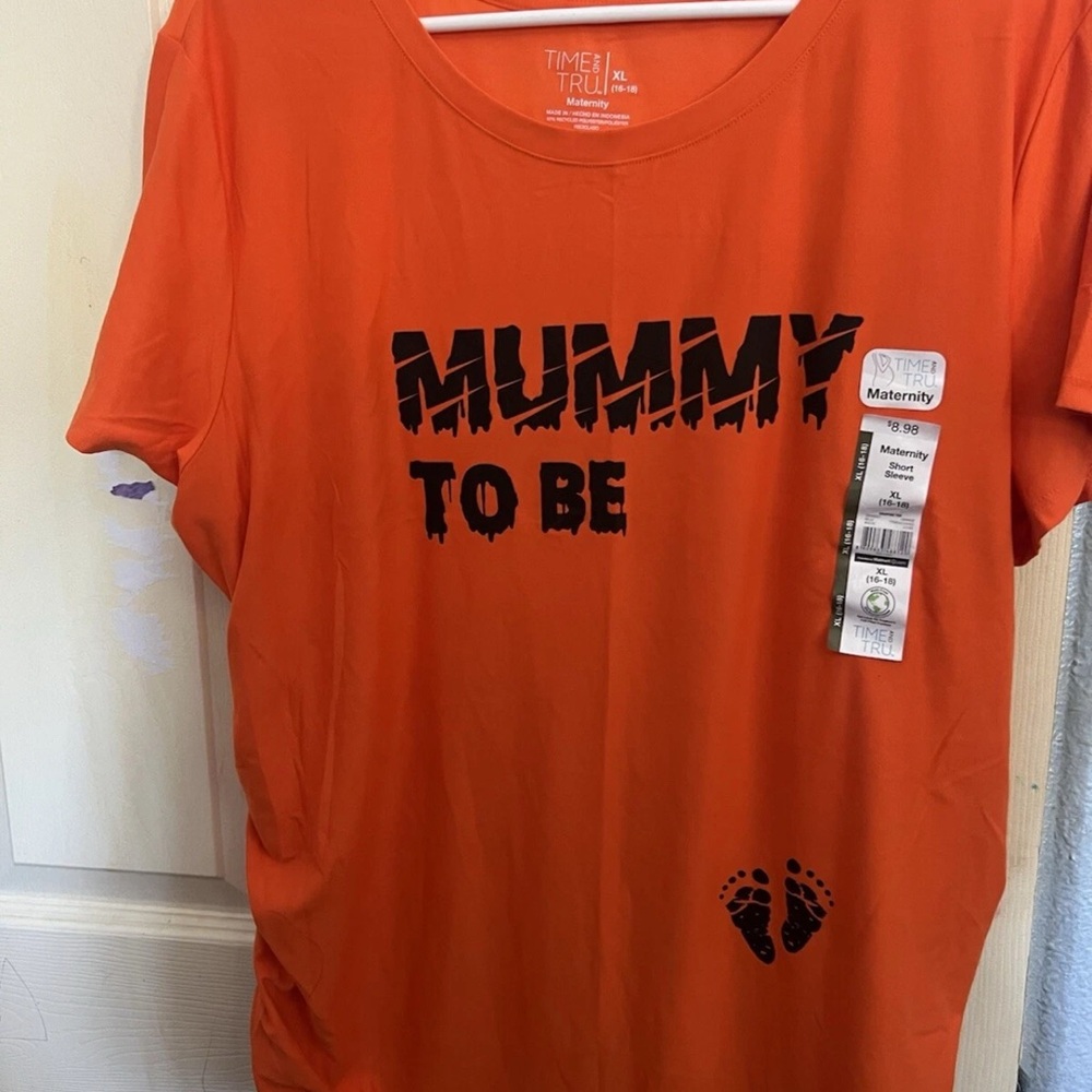 Time and Tru Orange 'Mummy To Be' Kids Tee
